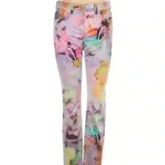 Ted Baker Electric Daydream Floral Multicolor Y2K Retro Skinny Stretch Jeans 25 - Picture 2 of 12